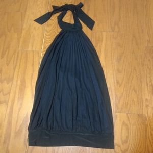 NWOT Black Pleated Halter Top